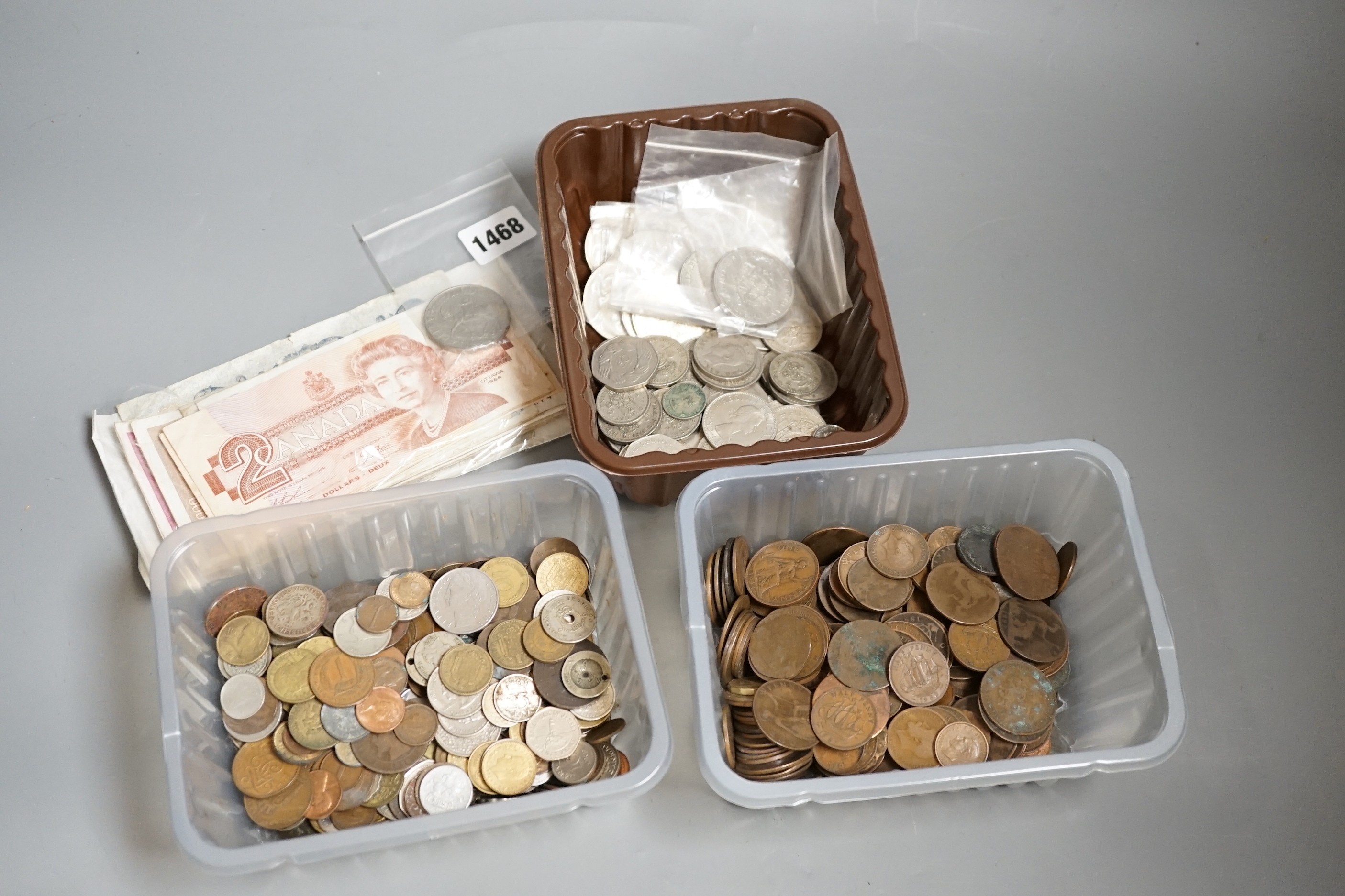 A quantity of coinage and notes